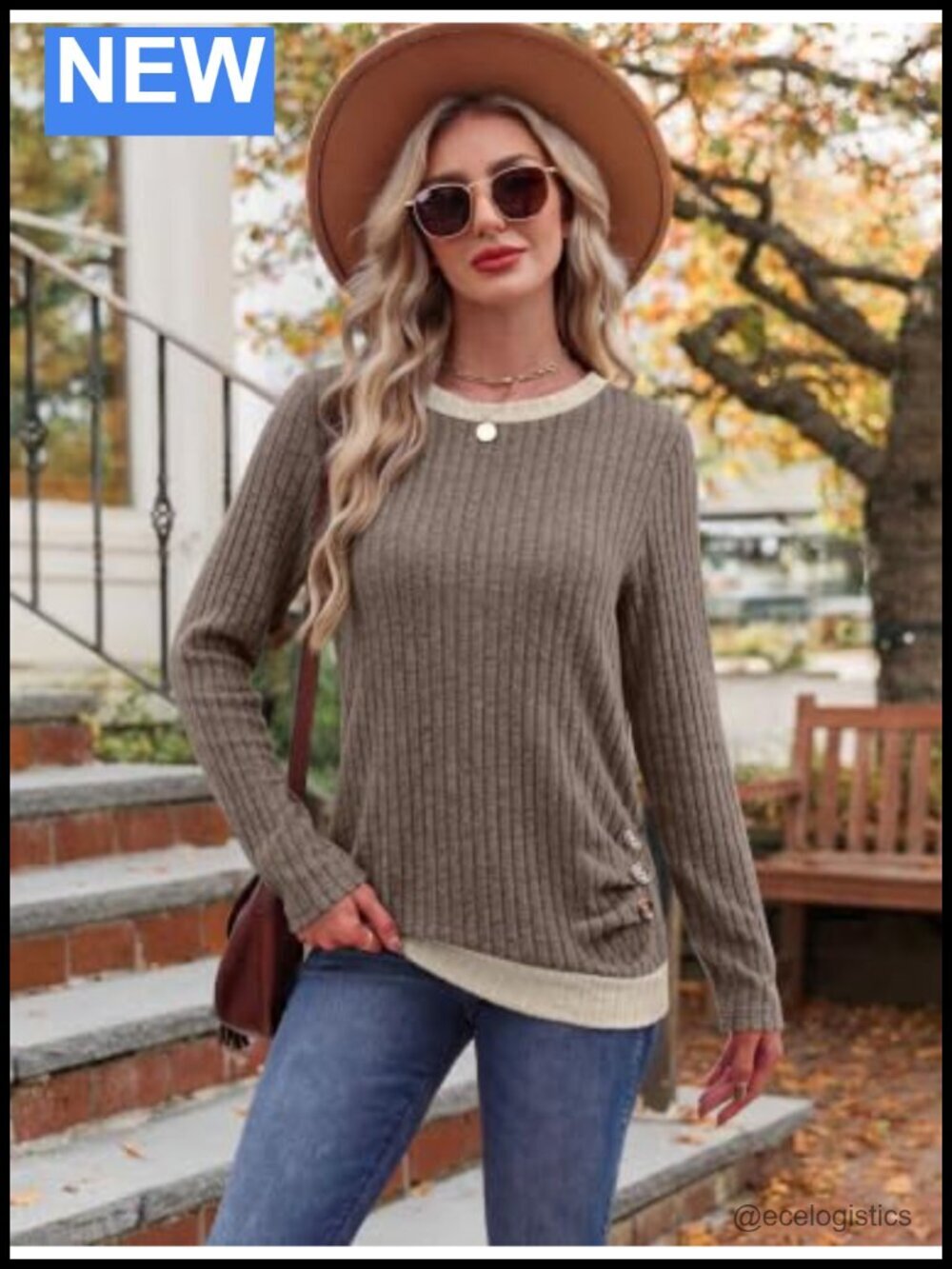 Long Sleeve Side Ruched Button Tunic Sweater Lightweight Soft